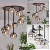 Gastor ceiling light, globe light clear, Smoke-coloured, 9-light sources
