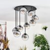 Gastor ceiling light, globe light clear, Smoke-coloured, 9-light sources