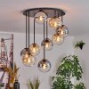 Gastor ceiling light, globe light Amber, clear, Smoke-coloured, 9-light sources