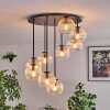 Koyoto ceiling light, globe light 57 cm clear, 9-light sources