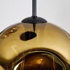 Ripoll hanging light, globe light, Cluster pendant lamp Amber, chrome, gold, coppery, Smoke-coloured, 4-light sources