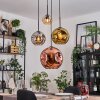 Ripoll hanging light, globe light, Cluster pendant lamp Amber, chrome, gold, coppery, Smoke-coloured, 4-light sources