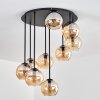 Koyoto ceiling light, globe light Amber, 9-light sources
