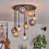 Gastor ceiling light, globe light Amber, clear, Smoke-coloured, 9-light sources