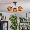 Ripoll ceiling light, globe light gold, 3-light sources