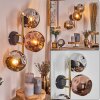Gastor globe light, wall light gold, black, 3-light sources