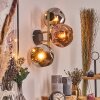 Gastor globe light, wall light gold, black, 3-light sources