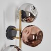 Gastor globe light, wall light gold, black, 3-light sources