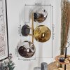 Ripoll globe light, wall light gold, black, 3-light sources
