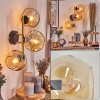Gastor globe light, wall light gold, black, 3-light sources