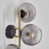 Koyoto globe light, wall light gold, black, 3-light sources