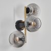 Koyoto globe light, wall light gold, black, 3-light sources