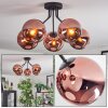 Koyoto ceiling light, globe light 52 cm coppery, 5-light sources