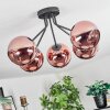 Koyoto ceiling light, globe light 52 cm coppery, 5-light sources