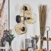 Gastor globe light, wall light gold, black, 3-light sources