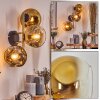 Ripoll globe light, wall light gold, black, 3-light sources
