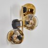 Ripoll globe light, wall light gold, black, 3-light sources