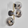 Gastor globe light, wall light 42 cm gold, black, 3-light sources