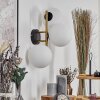 Gastor globe light, wall light gold, black, 3-light sources