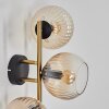 Koyoto globe light, wall light gold, black, 3-light sources