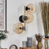 Koyoto globe light, wall light gold, black, 3-light sources