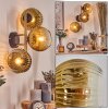 Ripoll globe light, wall light gold, black, 3-light sources