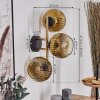 Ripoll globe light, wall light gold, black, 3-light sources