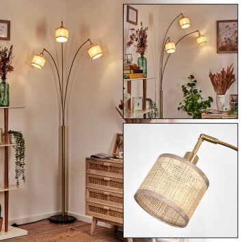 Sabadim floor lamp brass, black, 3-light sources