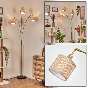 Bongal floor lamp brass, black, 3-light sources