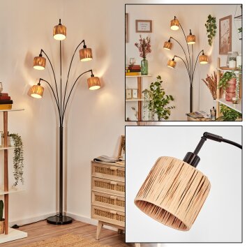 Granja floor lamp chrome, black, 5-light sources