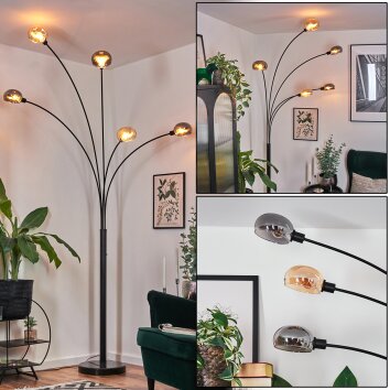 Nikkala floor lamp black, 5-light sources