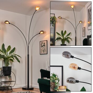 Nikkala floor lamp black, 3-light sources