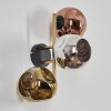 Ripoll globe light, wall light gold, black, 3-light sources