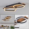 Cascada ceiling light LED brown, Wood like finish, black, 1-light source