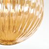 Chehalis ceiling light, globe light Amber, chrome, Smoke-coloured, 3-light sources