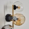 Ripoll globe light, wall light gold, black, 3-light sources