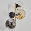Ripoll globe light, wall light gold, black, 3-light sources