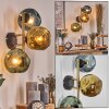Ripoll globe light, wall light gold, black, 3-light sources