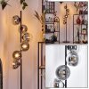 Gastor floor lamp chrome, clear, Smoke-coloured, 6-light sources