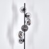 Gastor floor lamp chrome, clear, Smoke-coloured, 6-light sources