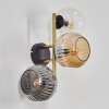 Ripoll globe light, wall light gold, black, 3-light sources