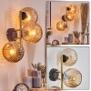Ripoll globe light, wall light gold, black, 3-light sources