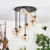 Gastor ceiling light, globe light 57 cm Amber, clear, 9-light sources