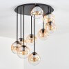 Gastor ceiling light, globe light 57 cm Amber, clear, 9-light sources