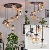 Gastor ceiling light, globe light 57 cm Amber, clear, Smoke-coloured, 9-light sources