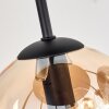 Gastor ceiling light, globe light 57 cm Amber, clear, Smoke-coloured, 9-light sources