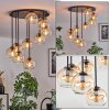 Koyoto ceiling light, globe light 57 cm Amber, clear, 9-light sources