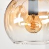 Koyoto ceiling light, globe light 57 cm Amber, clear, 9-light sources