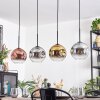 Ripoll hanging light, globe light, pendant light gold, clear, coppery, Smoke-coloured, 4-light sources