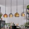 Ripoll hanging light, globe light, pendant light gold, clear, coppery, Smoke-coloured, 4-light sources